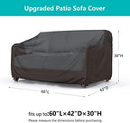 2-Seater Waterproof Outdoor Couch Cover 60"L×42"D×30"H Black - Image 2
