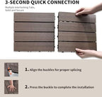LIVING GREEN 11 PCS Interlocking Deck Tiles, All-Weather & Waterproof Composite - Image 6