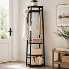 Coat Rack Freestanding with 3 Shelves and 7 Hooks - Image 2