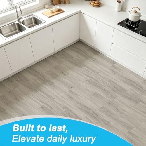 Art3d 24-Pack Click-Lock Wood SPC Floor Planks, 24 x 6 Inch, Light Grey Oak - Image 2