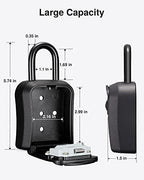 Puroma Key Lock Box Outdoor 4 Digit Code Combination Lockbox House, 1 Black - Image 6