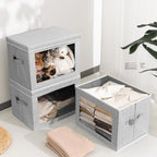 Homsorout Storage Bins with Lids, 3 Pack Large Storage Cubes with Window - Image 4