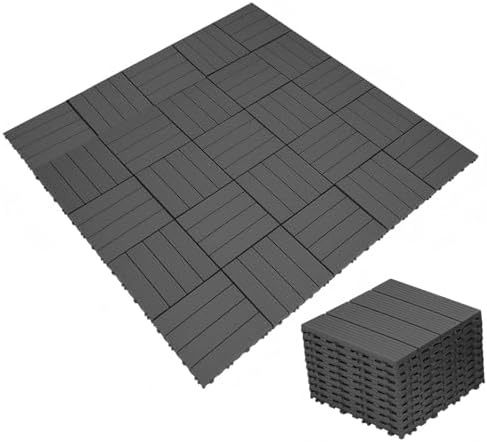 30 Pack Interlocking Deck Tiles 11.8"x11.8" Interlocking Patio Deck Tiles by GALAXYWAY