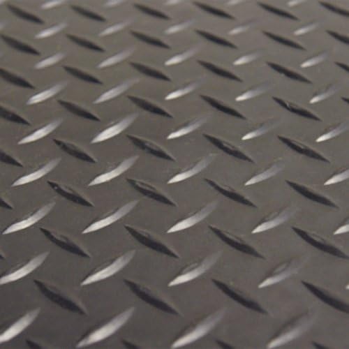 Rubber-Cal Diamond-Plate Rubber Flooring Roll - 3 mm x 4 ft x 1 ft Roll - Black - Image 3