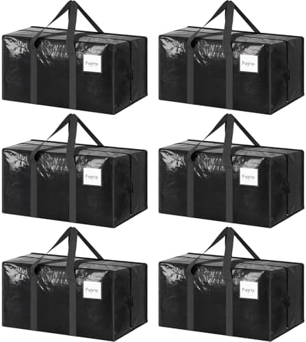 6 Pack Extra Heavy Duty Large Moving Bags by Fygrip