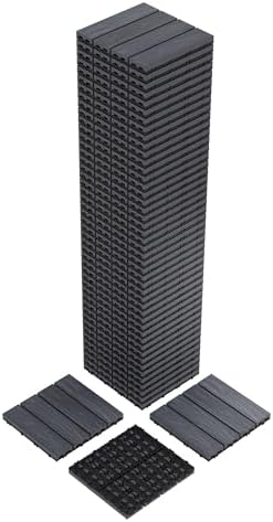 48Pack 12" x 12" Interlocking Composite Deck Tiles, Waterproof Composite Wood by Garvee