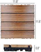 10 PCS Non-Slip Interlocking Teak Brown Deck Tiles 12" x 12" - Image 2