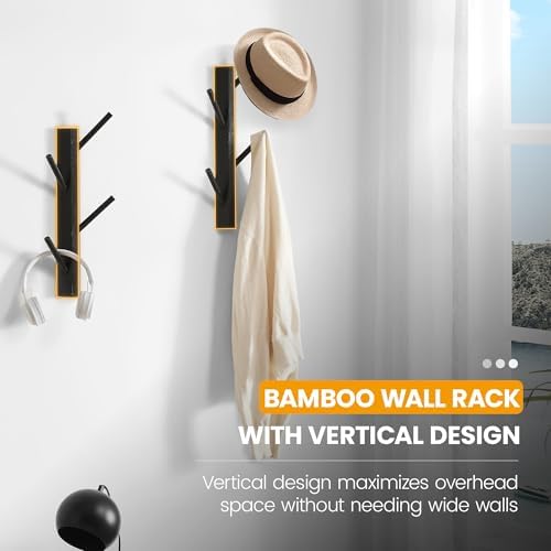 TIOPGHAD 2-Pack Small Vertical Wall Mount Coat Rack - Image 2