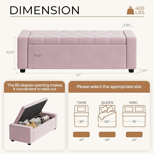 Storage Ottoman Bench, Large Entryway Ottoman - Image 2