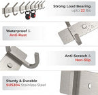 Coat Rack Wall Mount – Brushed Nickel 24 Inch Stainless Steel Hook Rail - Image 4
