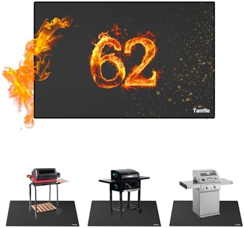 Tamfile 62x40 Inch Grill Mats for Blackstone, Double-Sided Fire Pit Mat by Tamfile