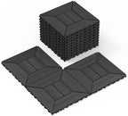 44 Pack Interlocking Deck Tiles, All-Weather Outdoor Deck Tiles by Unknown