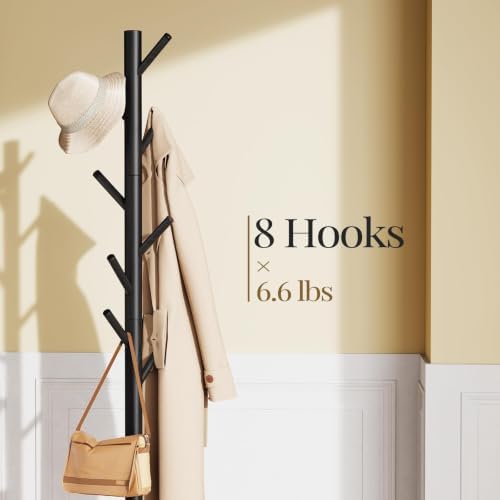 Pipishell Solid Wooden Coat Rack Freestanding - Image 2