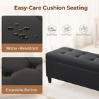 51" Storage Bench, Leather Tufted Storage Ottoman Bench - Image 6