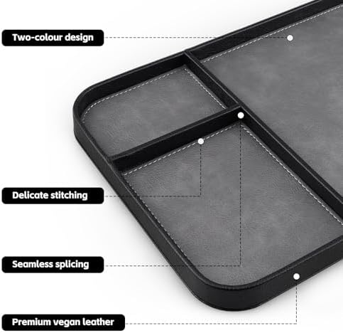 SENEN Leather Tray, Stylish and Organized Multifunctional Tray, - Image 4