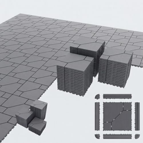 44 Interlocking Deck Tiles 12x12in +12 Edges Trim & 4 Corners by Unknown