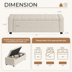 Ottoman with Storage Bench, Large Storage Ottoman Entryway Benches Ottoman - Image 2