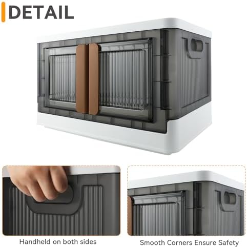 Storage Bin, Foldable Cabinet, 8.4 Gallon Capacity, 2 Packs, Collapsible Box - Image 4