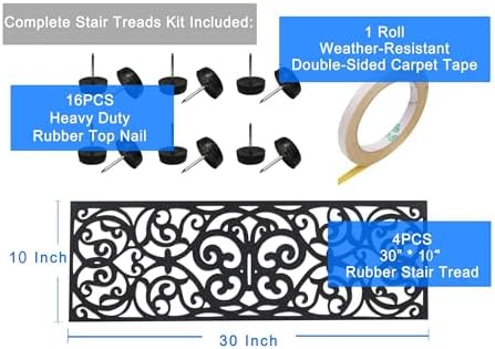 Rubber Stair Treads, Outdoor Stair Treads Non-Slip, Butterfly Designed Stair - Image 2