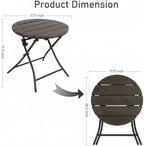 TeoKJ Folding Black Small Outdoor Side Tables, HDPS Patio Table - Image 2