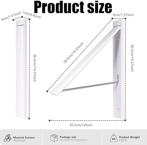 Ithywat Retractable Clothes Drying Rack, Space Saver Wall Mounted Folding Hanger - Image 3