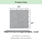 12" x 12" Gray Interlocking Deck Tiles, Anti-Slip Pebble Stone Pattern - Image 2