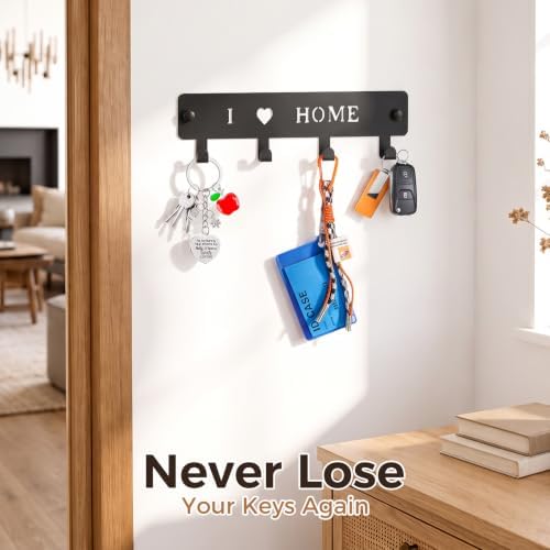 4-Hook Metal Key Holder Wall Mount - Image 3