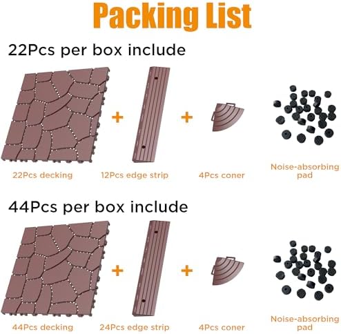 44 Pcs Plastic Interlocking Deck Tiles 12" x 12", Modular Interlocking Cushion - Image 4