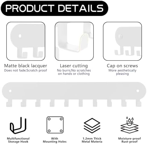 2 Pack Key Holder for Wall, Key Hooks - Image 3