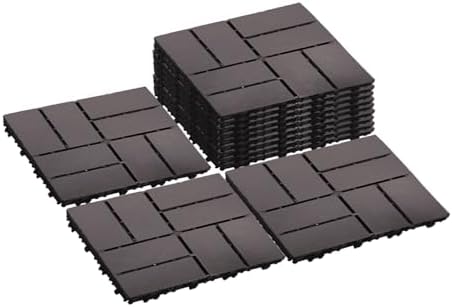 12 PCS Plastic Interlocking Patio Deck Tiles by SAILARYPatioFurniture