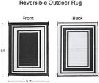 RURALITY Plastic Straw Outdoor Mats 5 ft by 8 ft - Image 2
