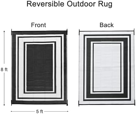 RURALITY Plastic Straw Outdoor Mats 5 ft by 8 ft - Image 2