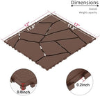 44 Pack Plastic Interlocking Deck Tiles 12" x 12" Interlocking Rubber Floor - Image 2