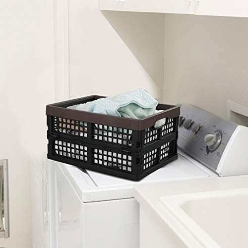 Kekow 15 L Black Plastic Collapsible Storage Basket, Folding Crates Storage - Image 6
