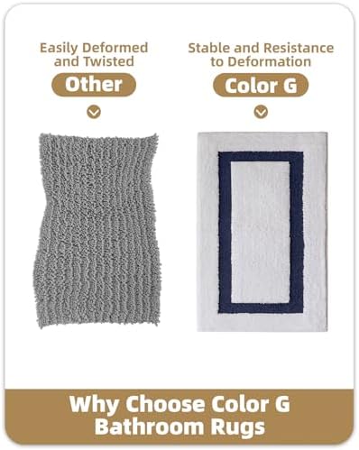 Color&Geometry Mini White Bathroom Rugs 24x16, Extra Soft Absorbent Microfiber - Image 5