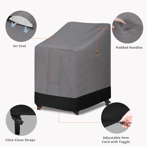 Easy-Going Outdoor Stackable Chair Cover, 2 Pack-28Wx36Dx47H inch - Image 4