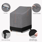 Easy-Going Outdoor Stackable Chair Cover, 1 Pack-28Wx36Dx47H inch - Image 4