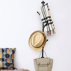 MyGift Wall Mounted Matte Black Metal 6-Hook Entryway Coat Hanger and Hat Tree - Image 3