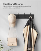 SONGMICS Wall-Mounted Coat Rack, 4 Dual Metal Hooks - Image 5
