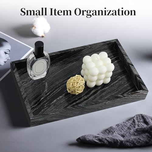YMXYJM Natural Marble Tray for Bathroom, Genuine Ancient Wood Grain Marble - Image 5