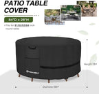 Porch Shield Waterproof 600D Round Patio Table Cover 84 inch - Image 2