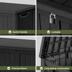 150 Gallon Outdoor Deck Box, Lockable Waterproof Outdoor Storage Boxes - Image 6