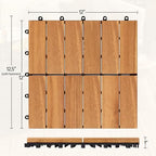 Yaheetech 108PCS Acacia Interlocking Deck Tiles Outdoor Patio Flooring - Image 3