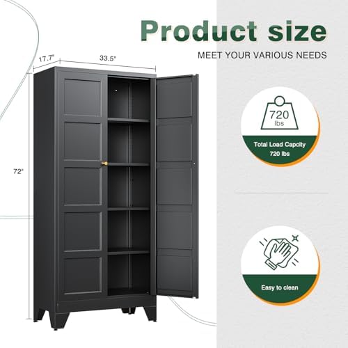 Letaya 72" H Metal Storage Cabinet - Image 2