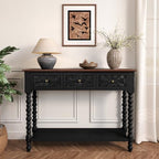 Console Table with 3 Vintage Carved Drawers by MeetSurmorn