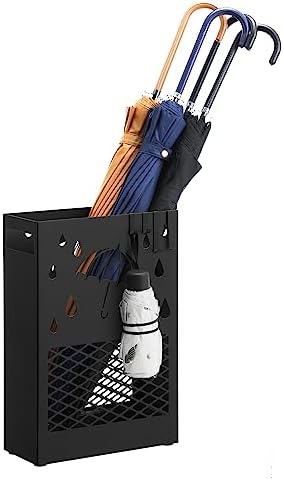 SONGMICS Metal Umbrella Stand, Rectangular, Removable Drip Tray, 4 Hooks by VASAGLEbySONGMICSHOME