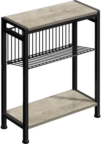 Small Side Table for Small Space, 3-Tier Narrow End Table by HOME