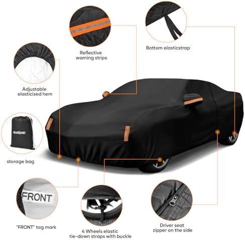 Camaro Car Cover Fit for Chevy Camaro 2010-2026 Waterproof All Weather - Image 3