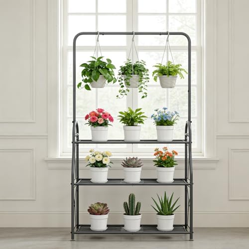 SORCEDAS Plant Stand Outdoor Indoor 3 Tier Metal - Image 3
