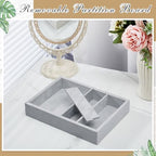 Amylove 4 Pcs Gray Sunglass Organizer Trays 4 Grids Velvet Glasses Holder - Image 7